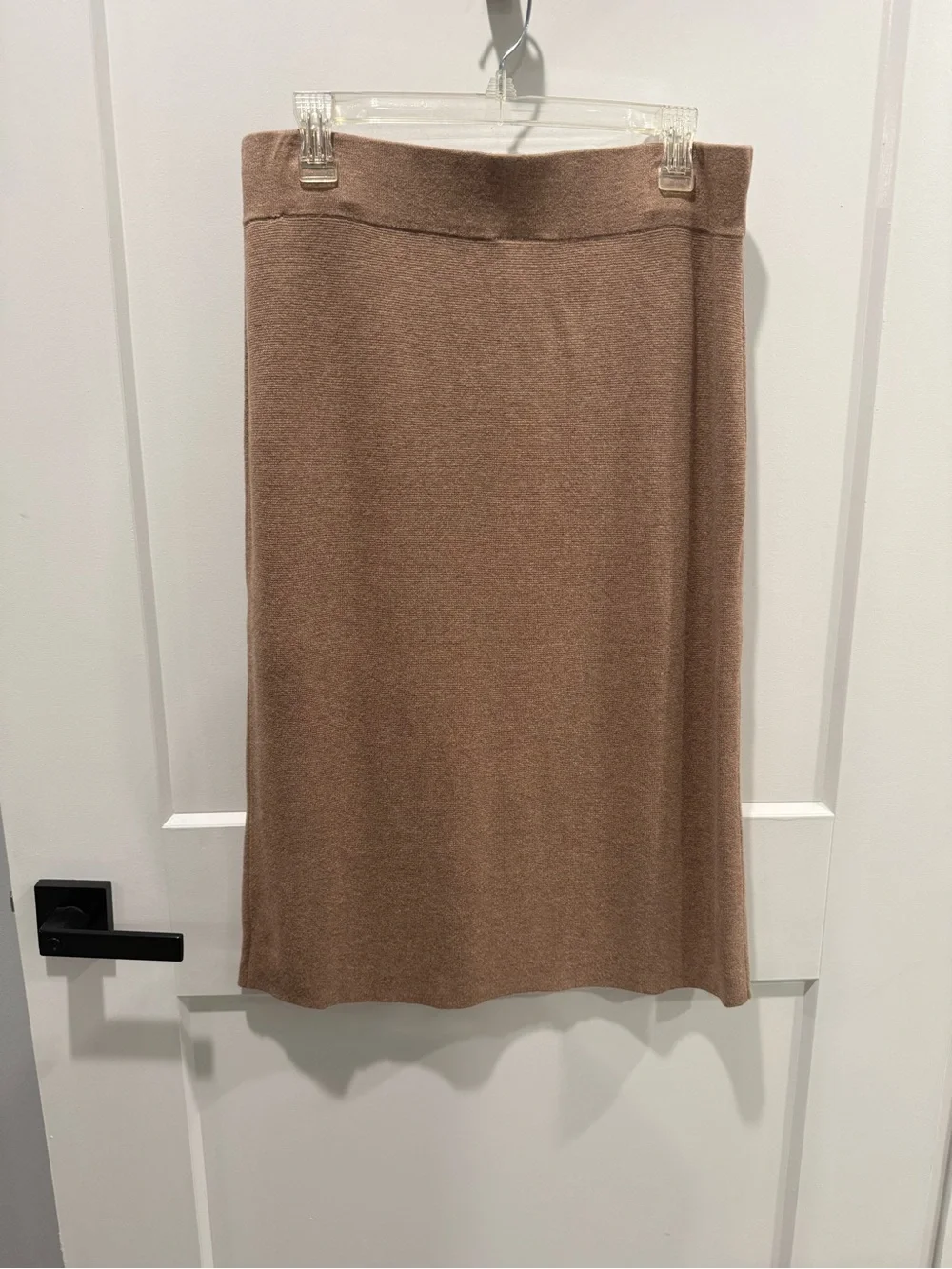 Ann Taylor Classic Knit Midi Skirt in Taupe